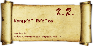 Kanyó Róza névjegykártya
