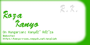 roza kanyo business card